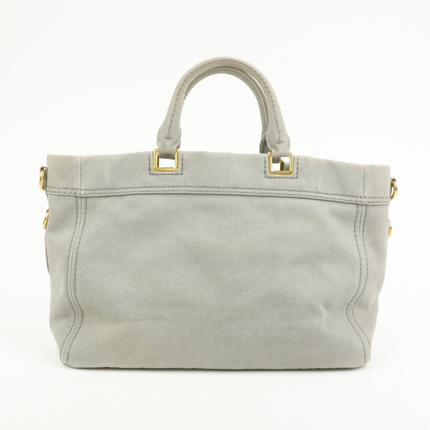 Prada Canapa Canvas 2Way Bag Hand Bag Shoulder Bag Gray BN2069【Pre-order】