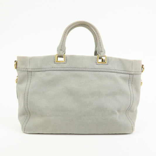 Prada Canapa Canvas 2Way Bag Hand Bag Shoulder Bag Gray BN2069【Pre-order】