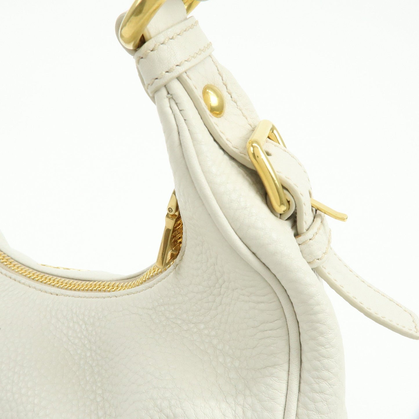 Prada Logo Calf Leather Shoulder Bag Hand Bag White BR4311【Pre-order】