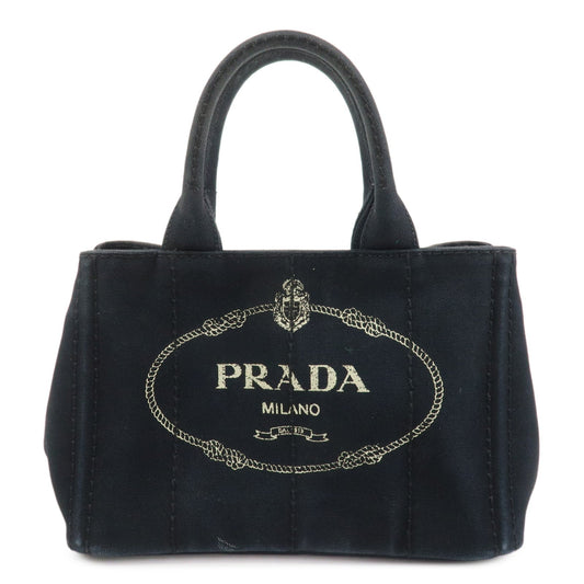 Prada Canapa Mini Triangle Logo Canvas 2Way Hand Bag Black 1BG439【Pre-order】