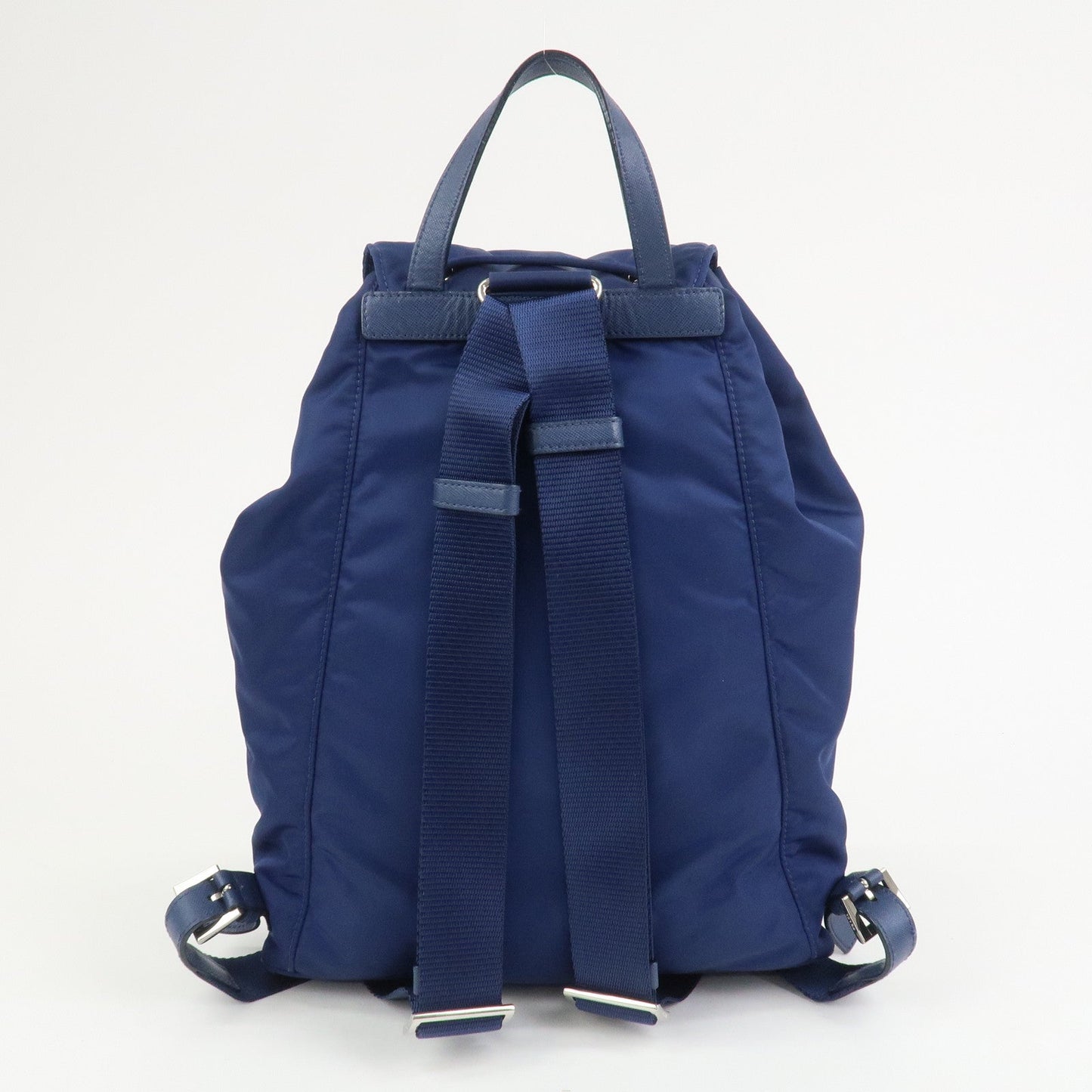 Prada Triangle Logo Nylon Saffiano Leather Backpack Navy BZ0032【Pre-order】