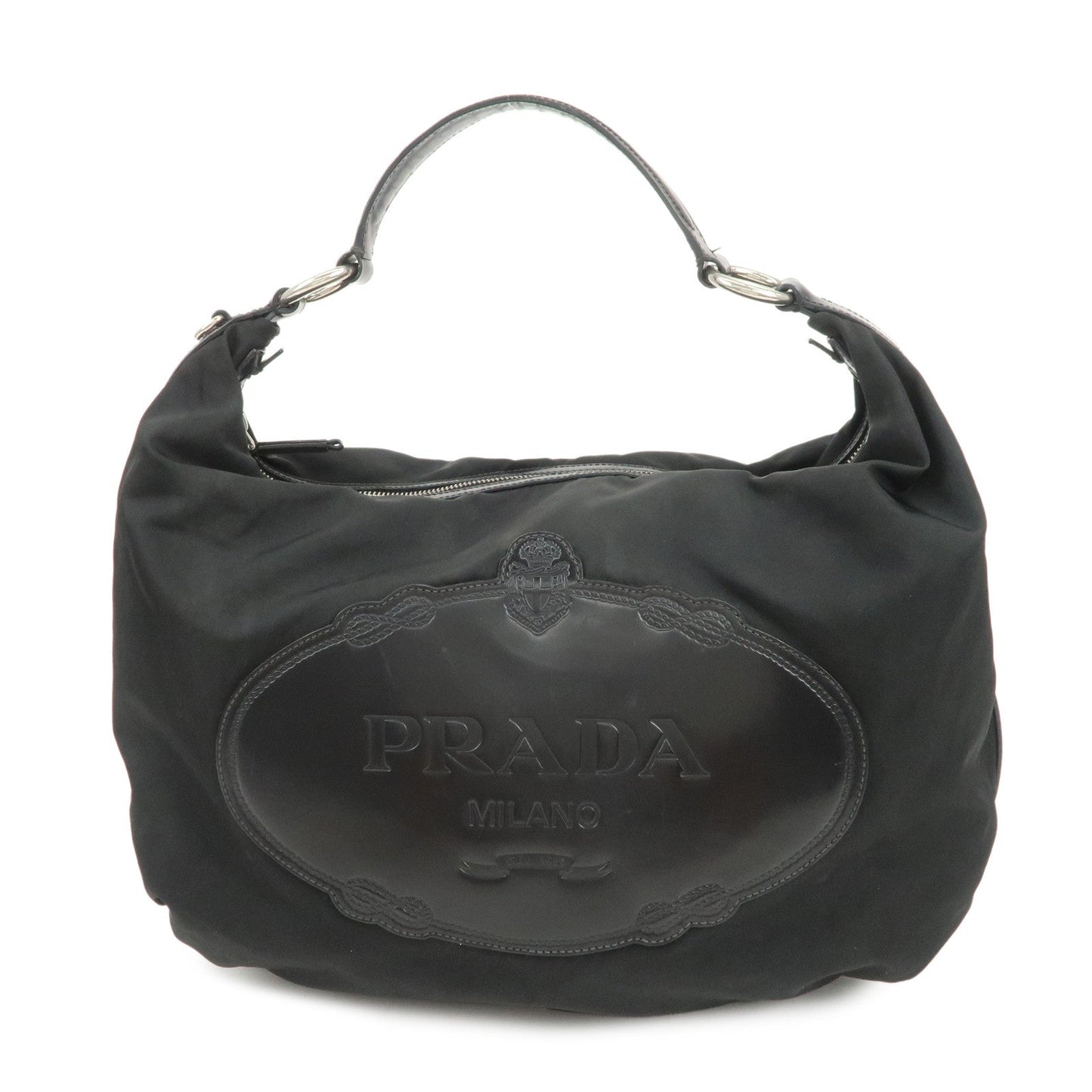 Prada Logo Nylon Leather Shoulder Bag Hand Bag Black BR3287【Pre-order】