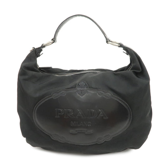 Prada Logo Nylon Leather Shoulder Bag Hand Bag Black BR3287【Pre-order】