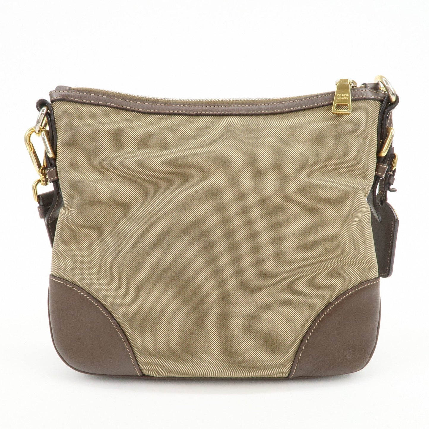 Prada Logo Jacquard Leather Shoulder Bag Beige Brown BT867A【Pre-order】