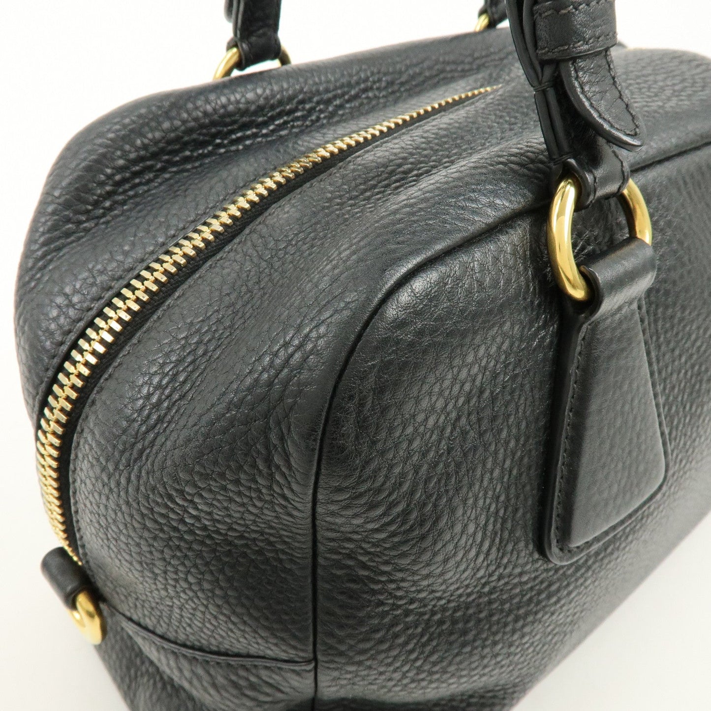 Prada Logo Leather Boston Bag Shoulder Bag Black B3091M【Pre-order】