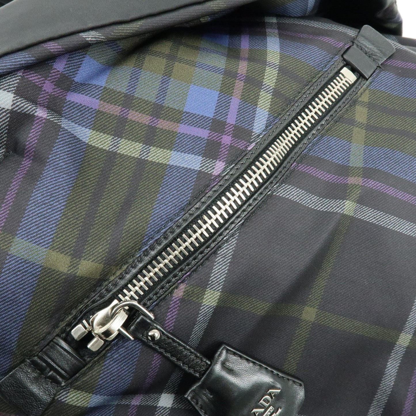 Prada Triangle Logo Plaid Nylon Leather 2Way Bag Hand Shoulder Bag【Pre-order】