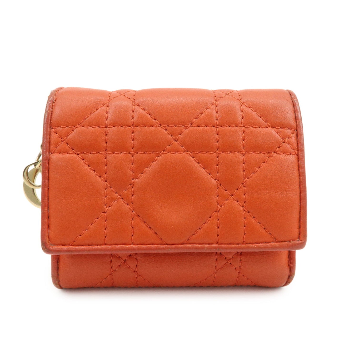 Christian Dior Lady Dior Cannage Leather Tri-fold Compact Wallet【Pre-order】