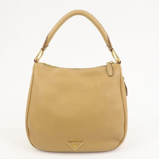 Prada Triangle Logo Leather Shoulder Bag Hand Bag Camel【Pre-order】