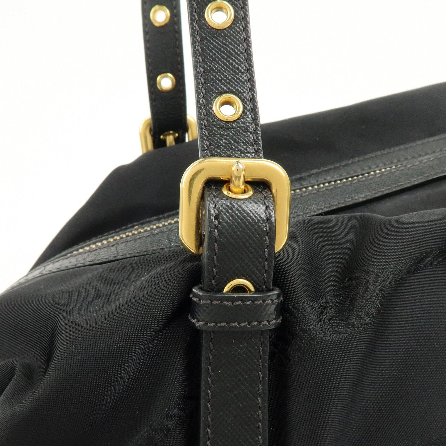 Prada Logo Nylon Leather Boston Bag Shoulder Bag Black BL0600【Pre-order】