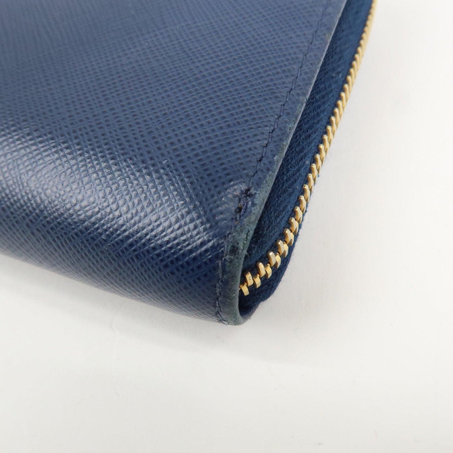 Prada Triangle Logo Saffiano Leather Zippy Long Wallet Navy 1ML506【Pre-order】
