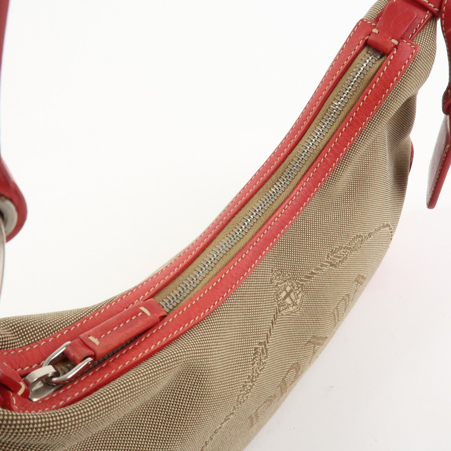 Prada Logo Jacguard Leather Shoulder Bag Light Brown Red BR3429【Pre-order】