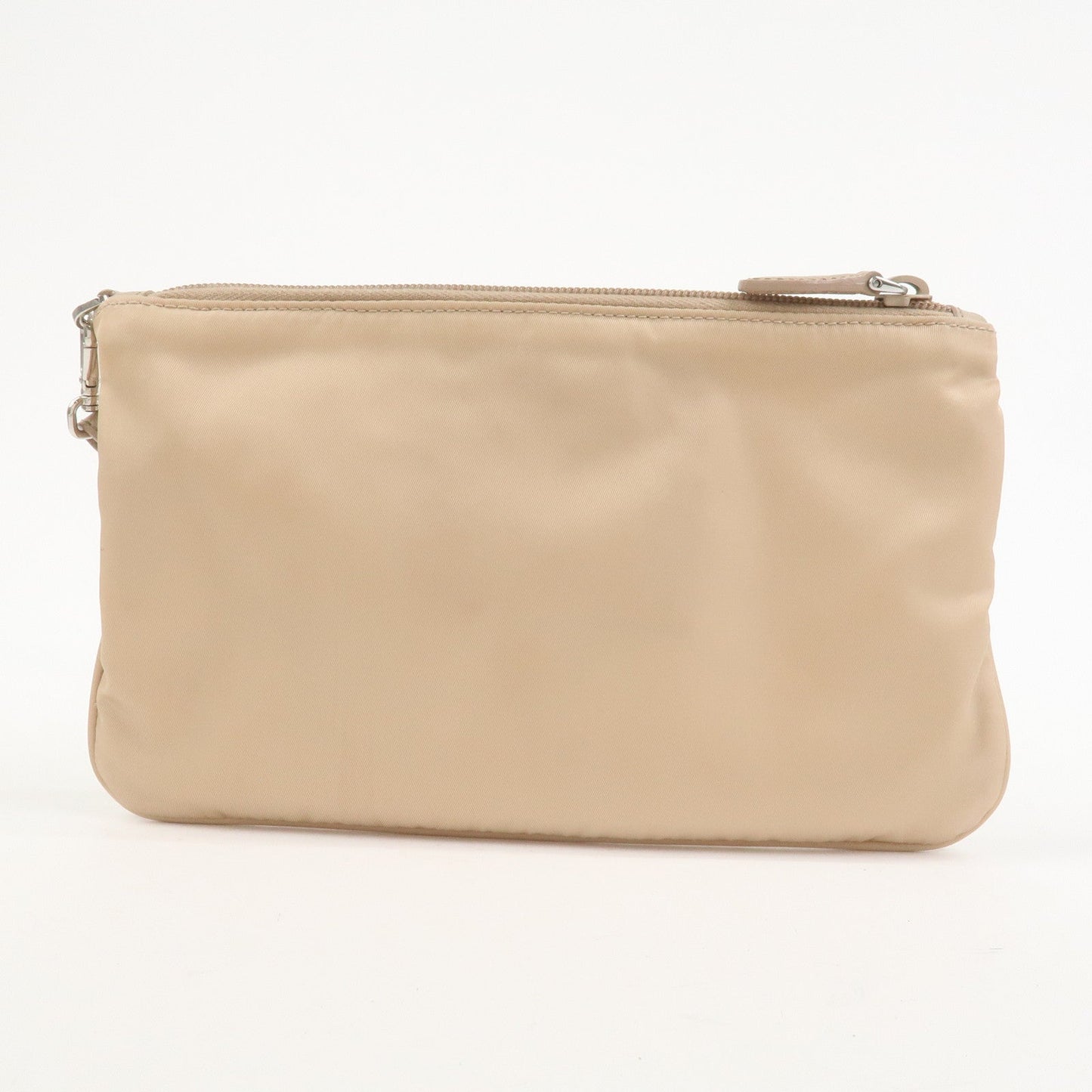 Prada Triangle Logo TESSUTO Hand Bag Pouch Beige 1NH545【Pre-order】