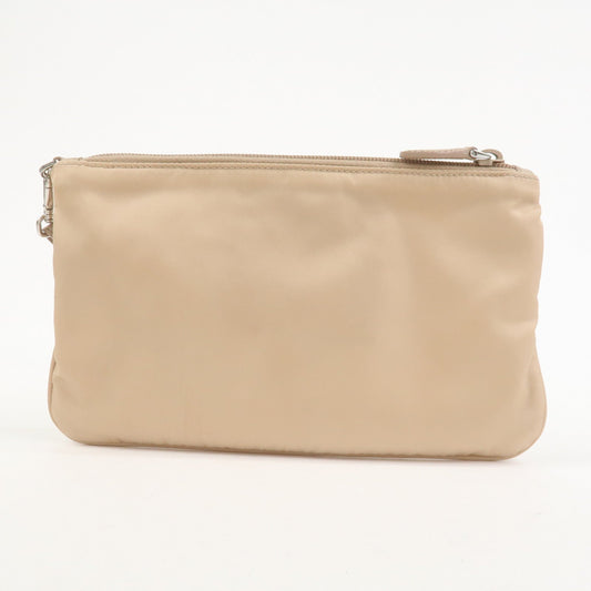 Prada Triangle Logo TESSUTO Hand Bag Pouch Beige 1NH545【Pre-order】