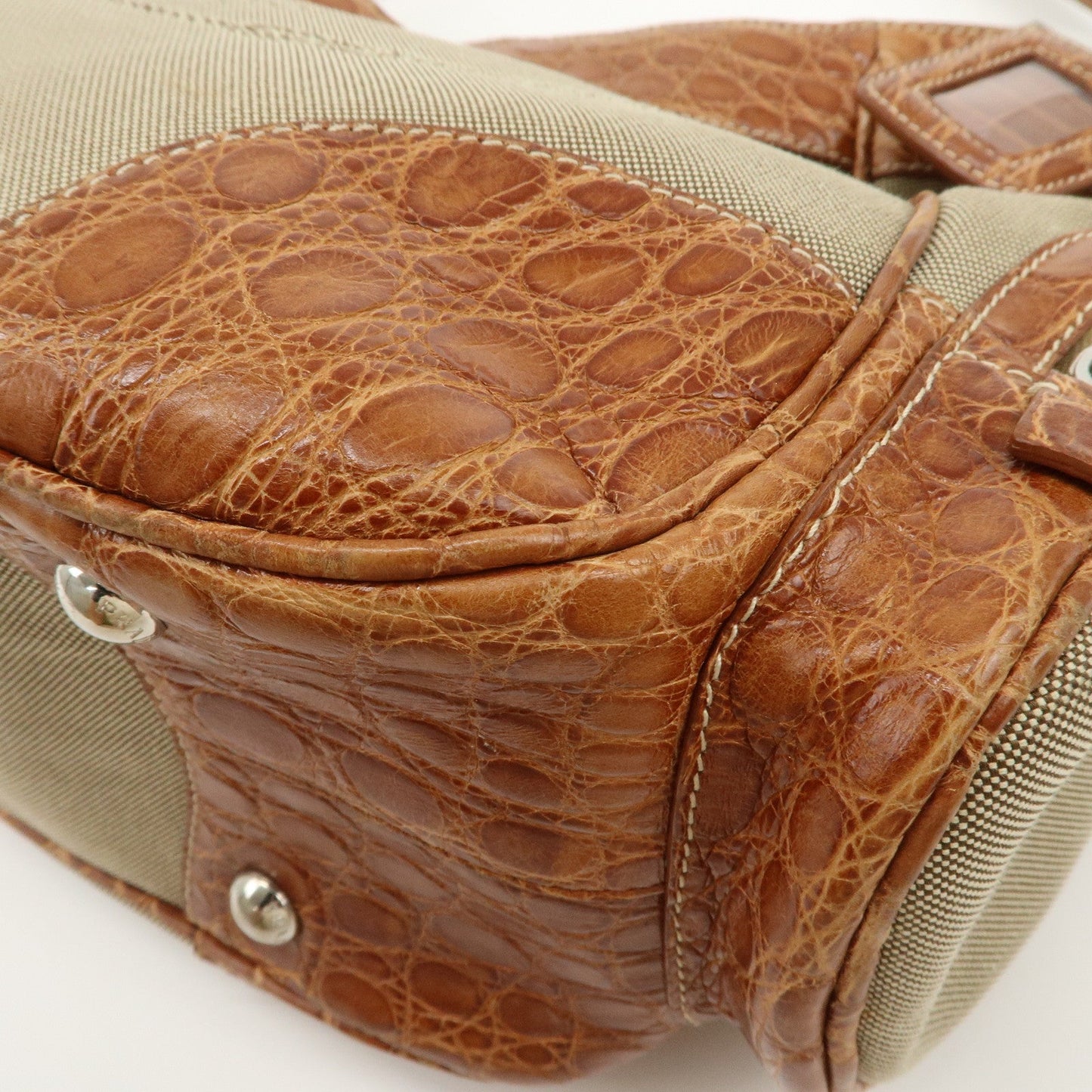 Prada Logo Jacquard Canvas Embossed Leather Shoulder Bag【Pre-order】