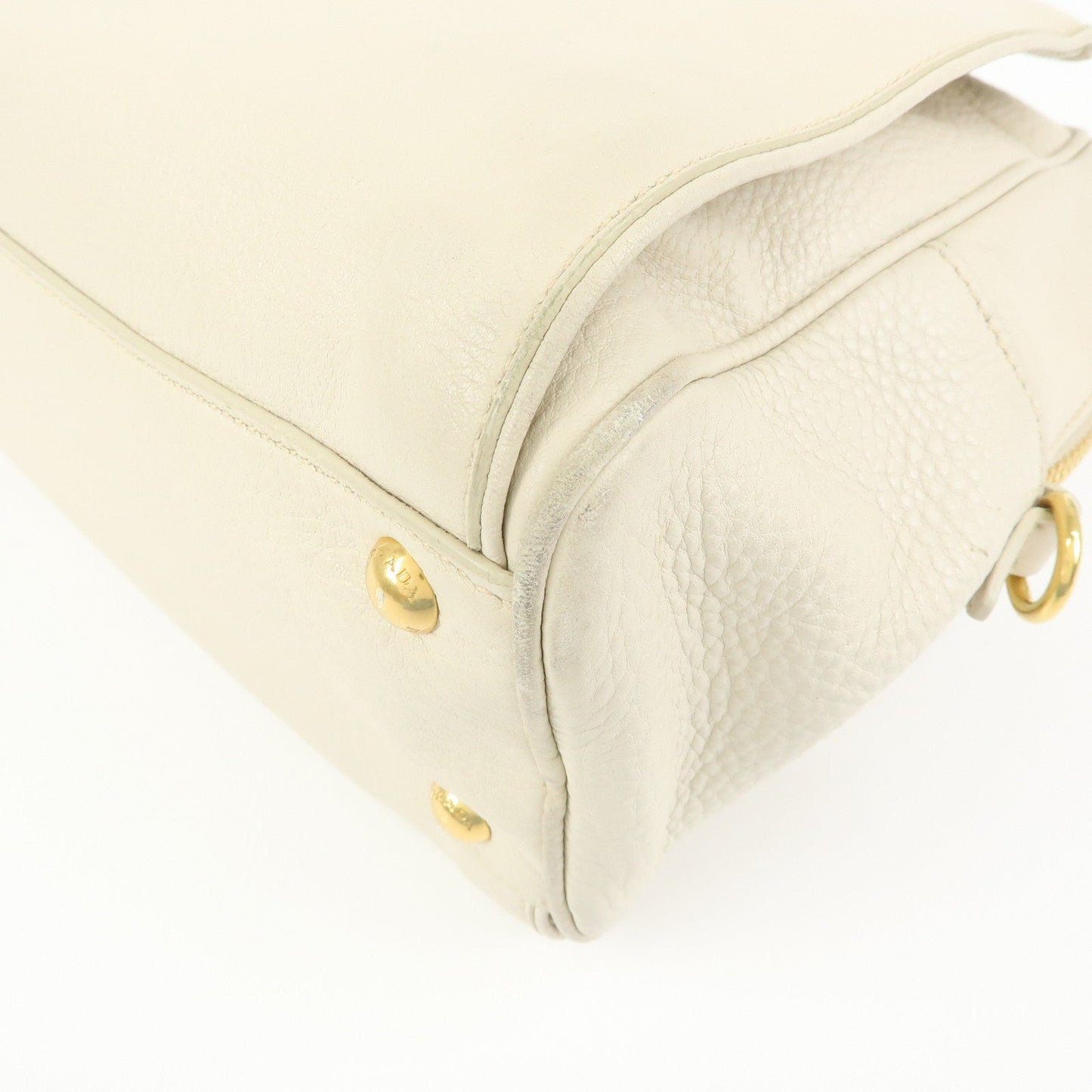 Prada Vitello Daino Leather Hand Bag Ivory BL0804【Pre-order】