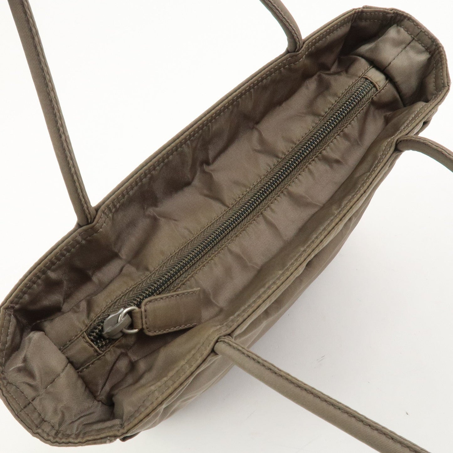 Prada Triangle Logo Nylon Tote Bag Hand Bag Gray【Pre-order】