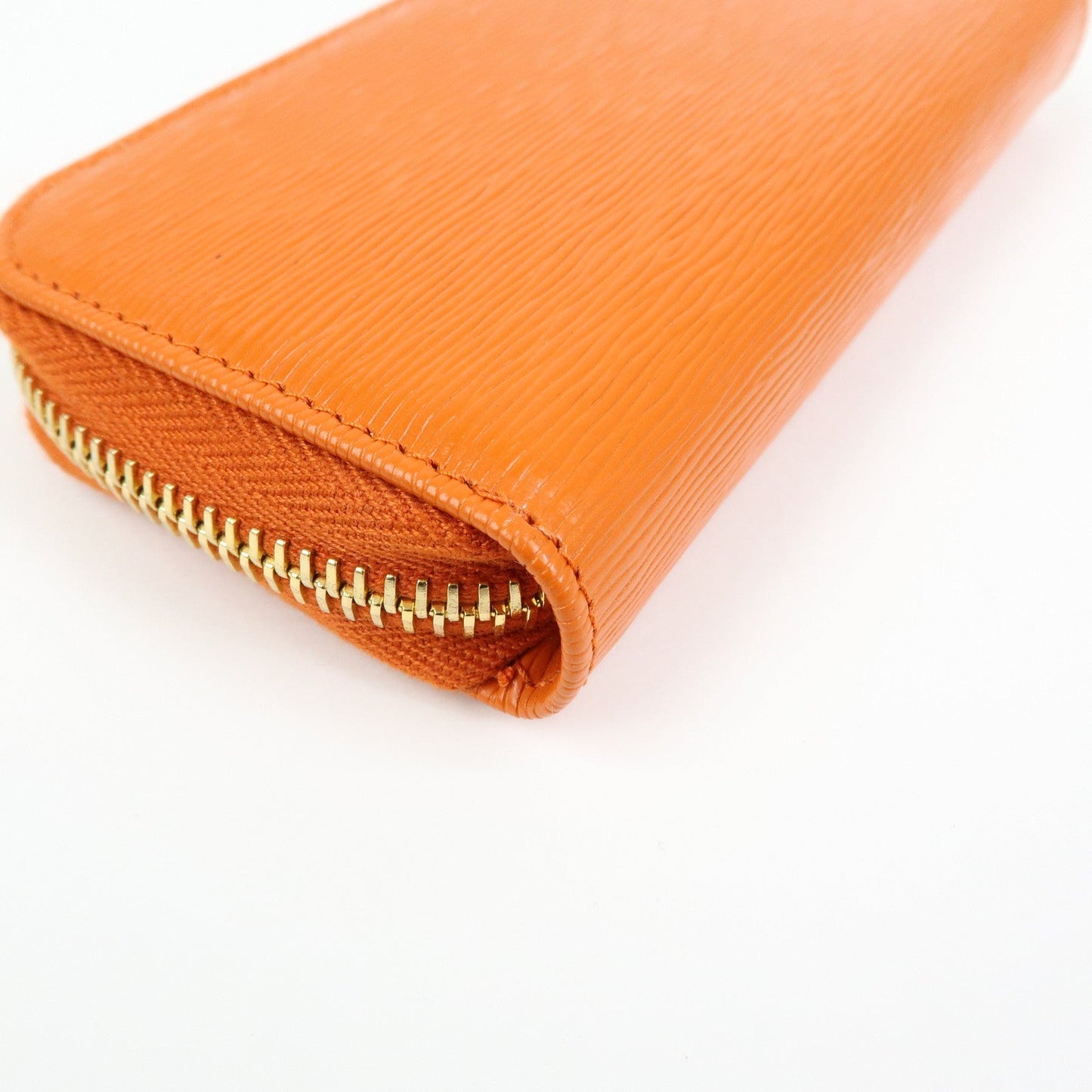 Prada Saffiano Leather Round Zippy 6 Rings Key Case Orange 1PG604【Pre-order】