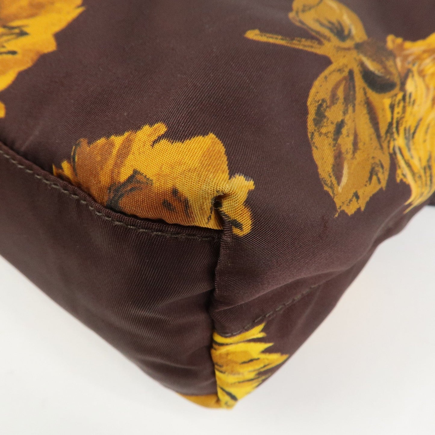 Prada Triangle Logo Nylon Leather 2Way Shoulder Bag Flower Print【Pre-order】