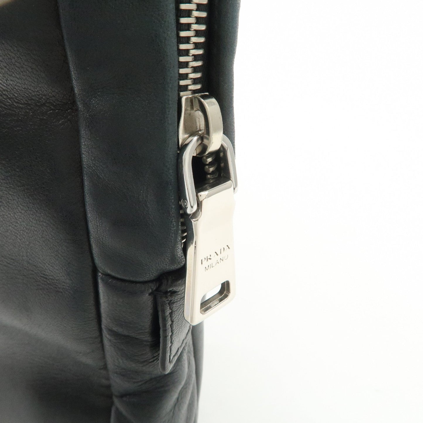 Prada Triangle Logo Lamb Skin Canvas Shoulder Crossbody Bag Black【Pre-order】