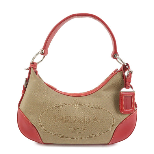 Prada Logo Jacguard Leather Shoulder Bag Light Brown Red BR3429【Pre-order】