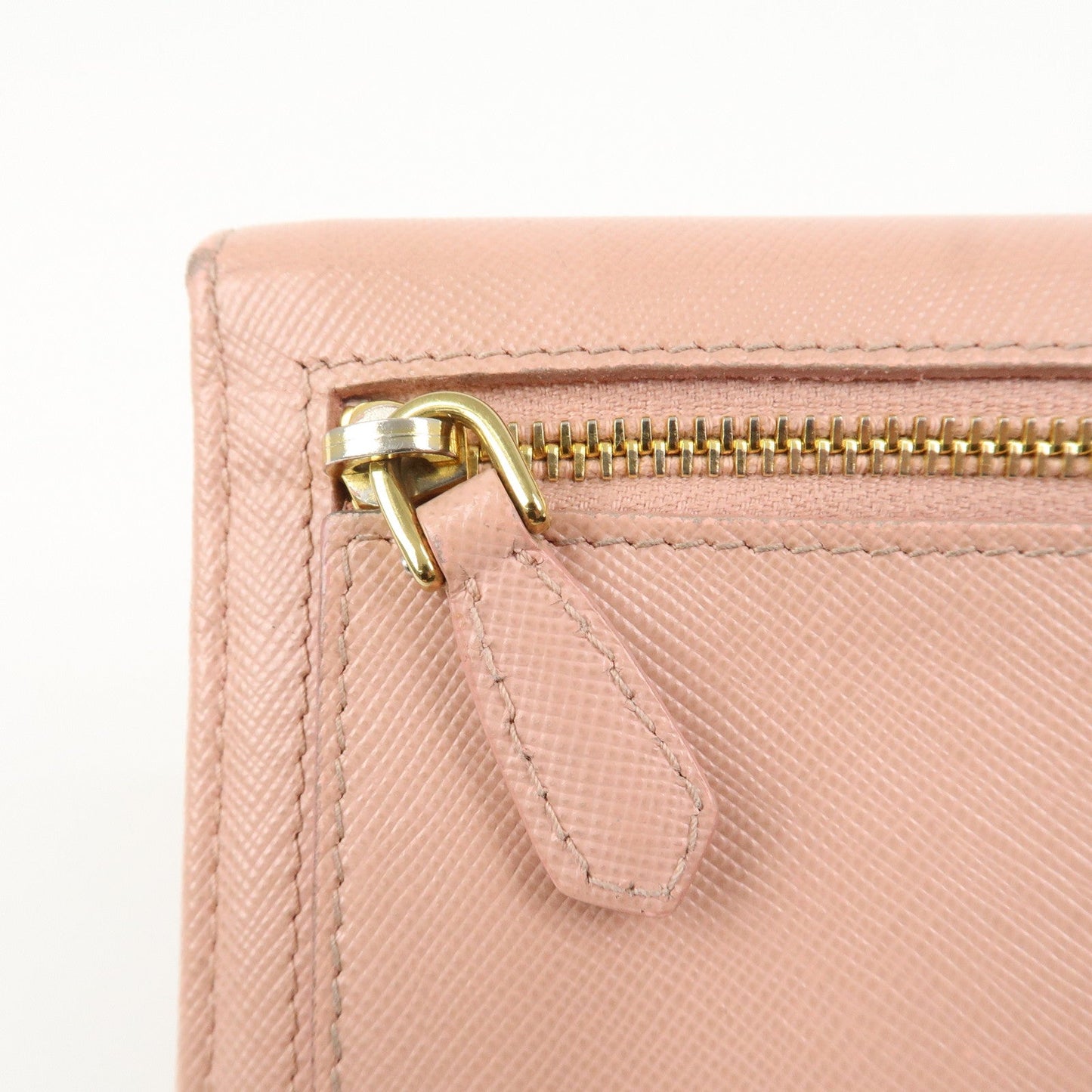 Prada Logo Saffiano Leather Ribbon Long Wallet Pink 1M1132【Pre-order】