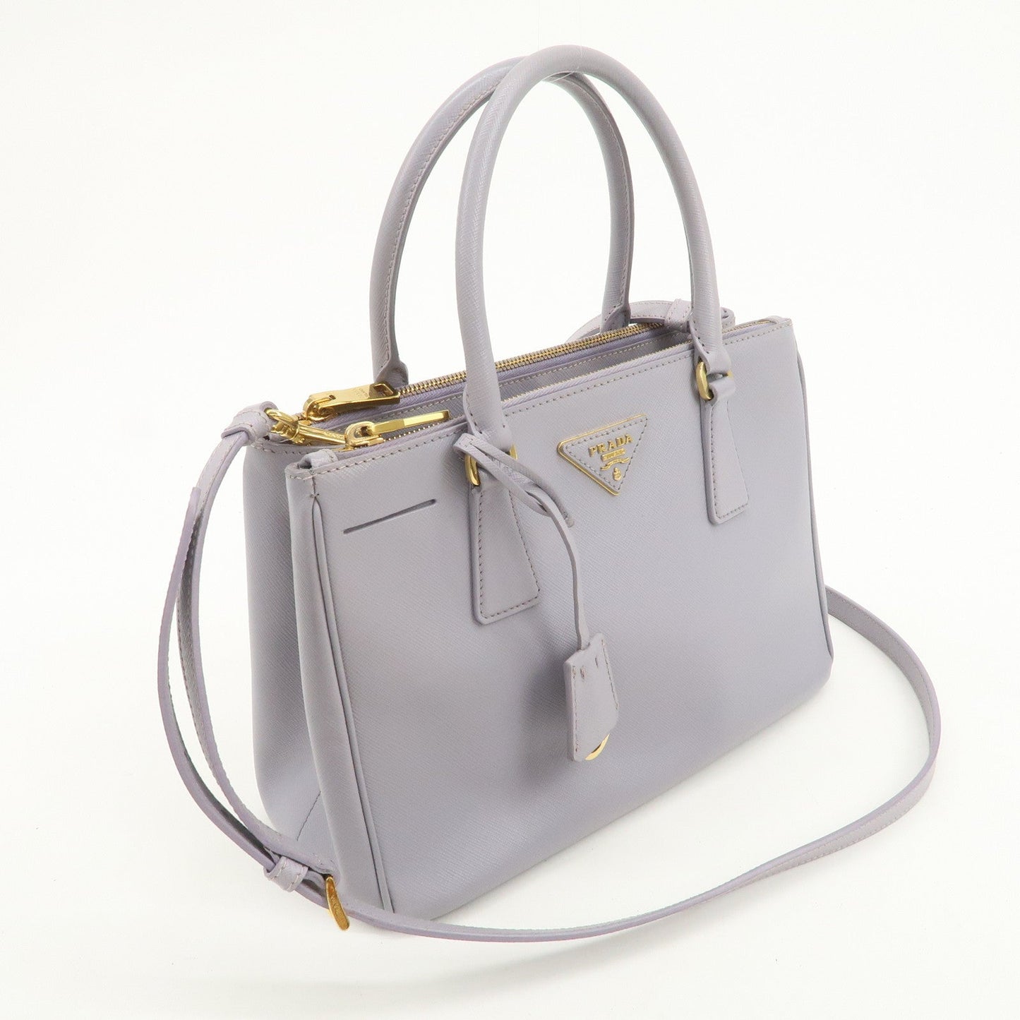 Prada Traingle Logo Galleria 2Way Shoulder Hand Bag Lavender 1BA863【Pre-order】