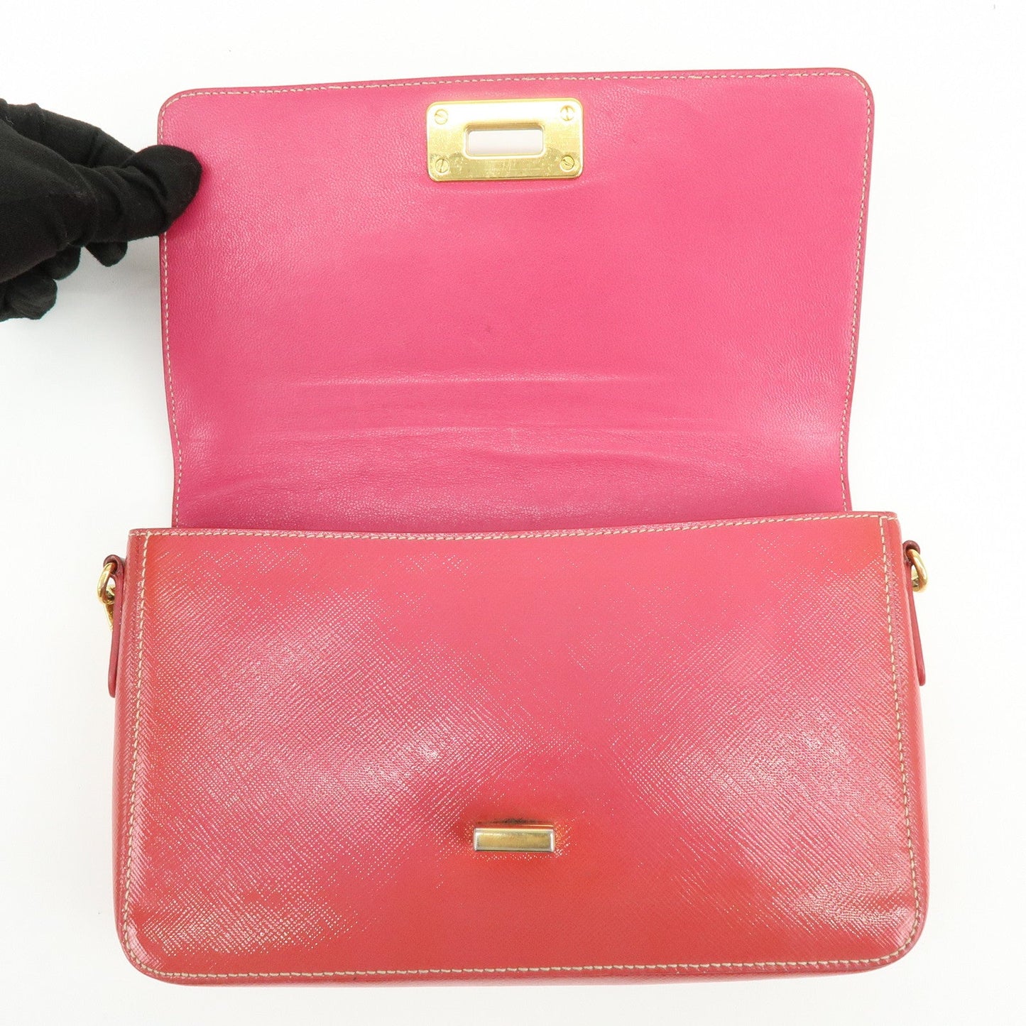 Prada Patent Leather 2Way Shoulder Chain Bag Hand Bag Pink【Pre-order】