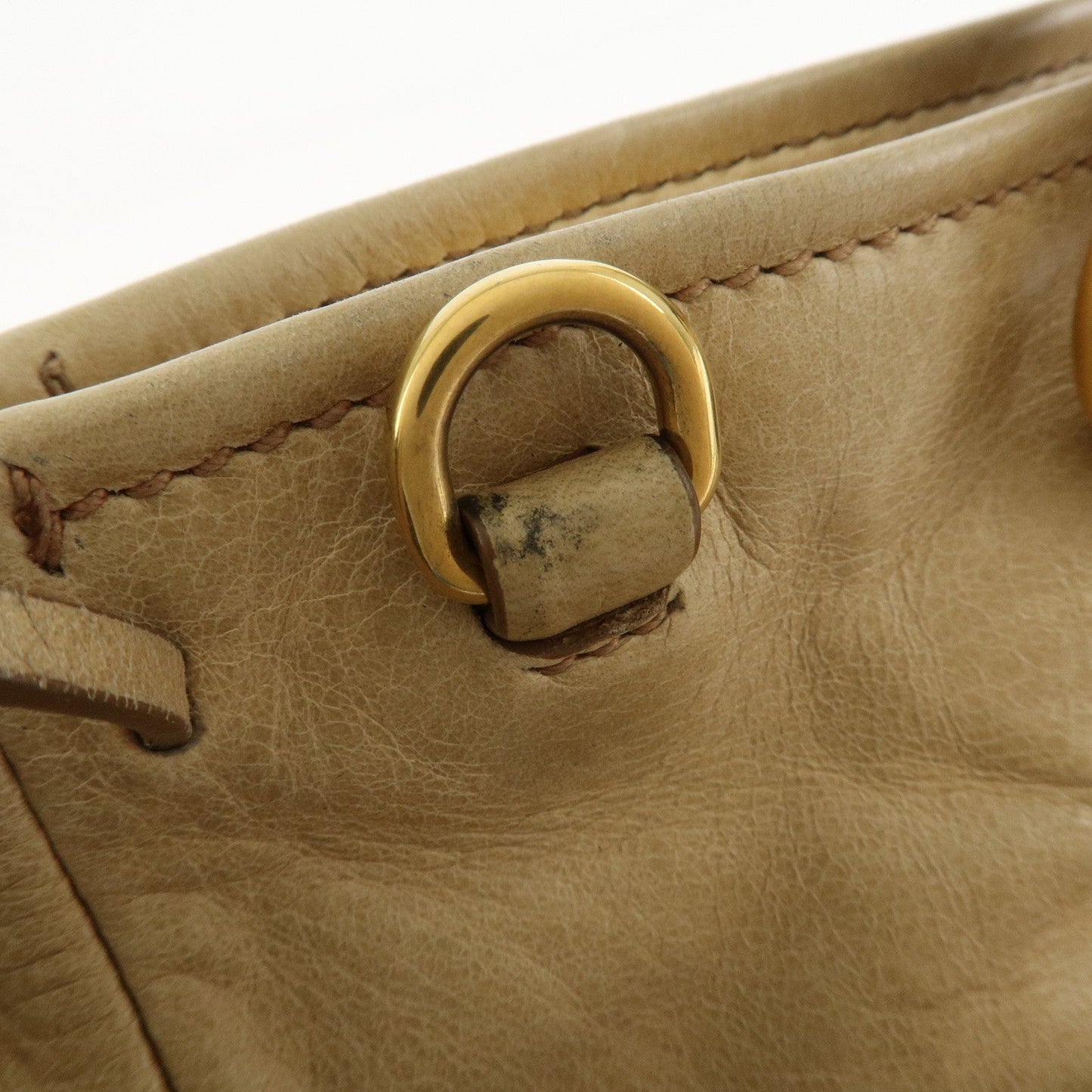 Prada Triangle Logo VITELLOSHINE Leather 2Way Bag Beige BN1921【Pre-order】