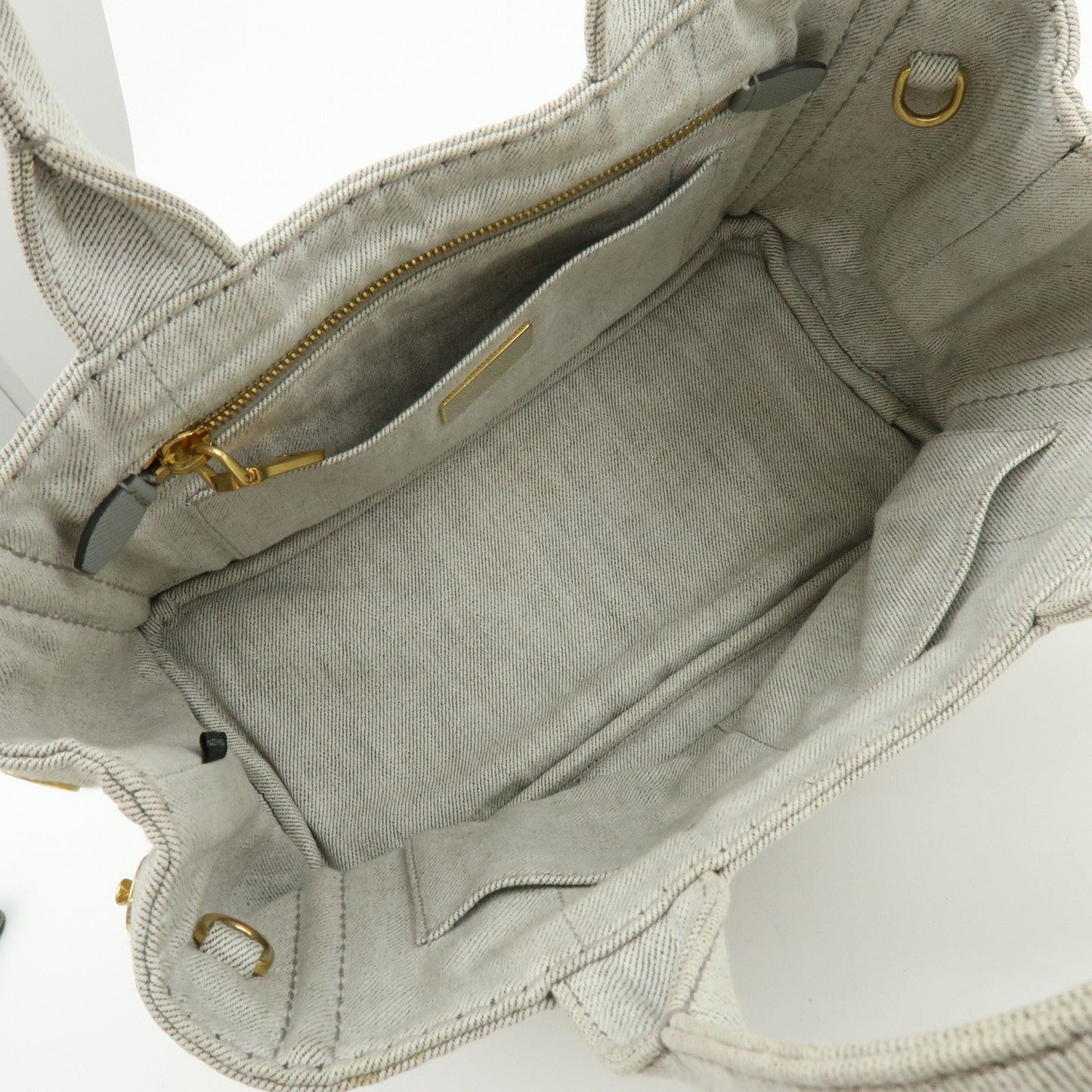 Prada Canapa Mini Denim 2Way Bag Hand Shoulder Bag Gray 1BG439【Pre-order】