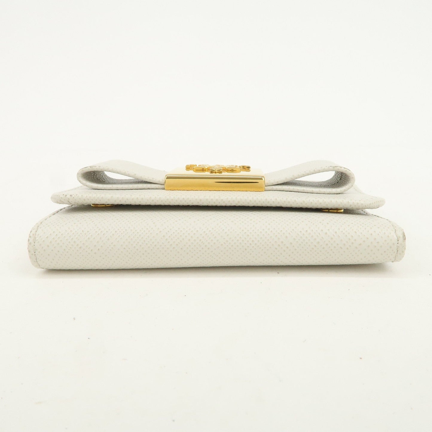 Prada Ribbon Saffiano Leather Key Case Key Holder White【Pre-order】