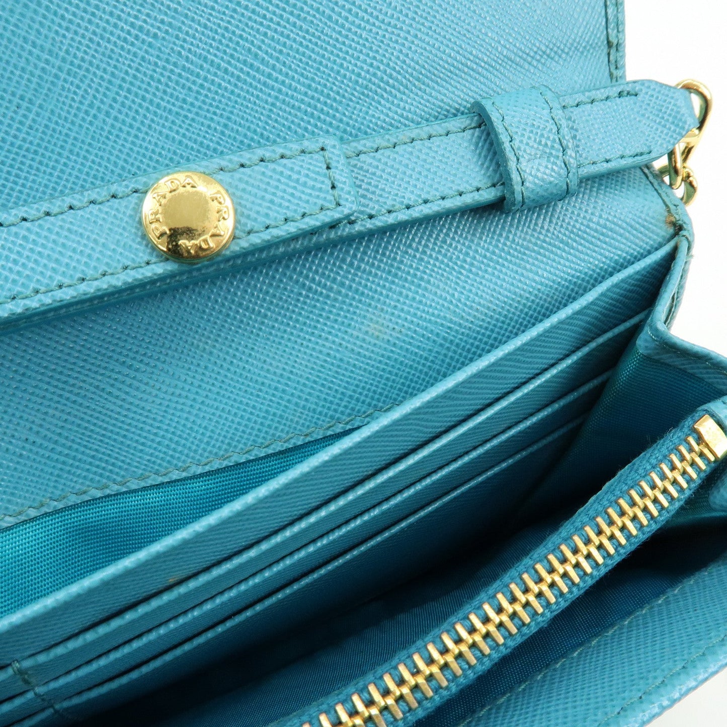 Prada Saffiano Leather Chain Wallet Shoulder Bag Blue 1M1290【Pre-order】