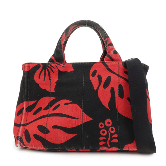 Prada Canapa Mini 2Way Bag Tote Bag Black Red BN2439G【Pre-order】