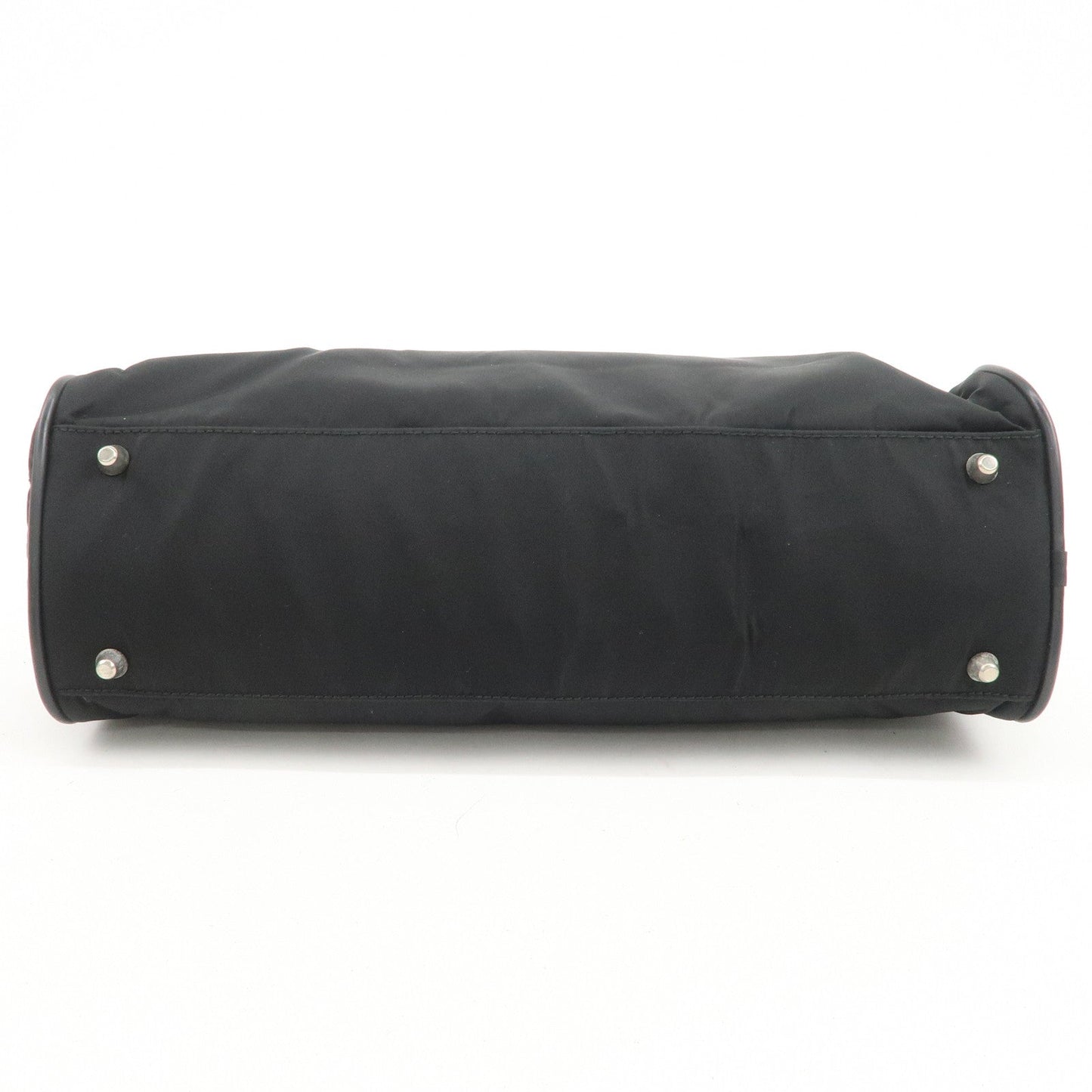 Prada Triangle Logo Nylon Leather Hand Bag Boston Bag Black【Pre-order】