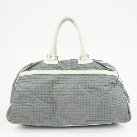 Prada Sports Nylon Leather Boston Bag Hand Bag Gray Irvory【Pre-order】