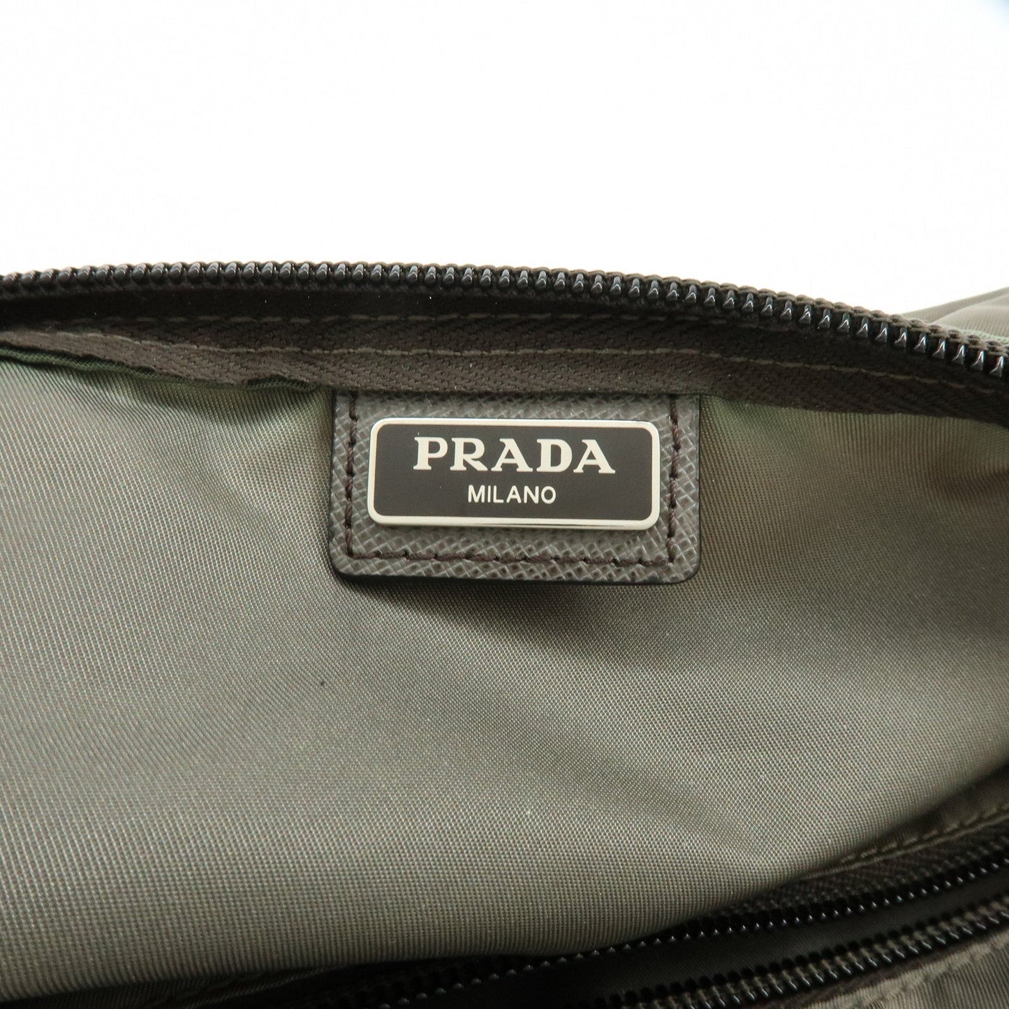 Prada Triangle Logo Set of 2 Nylon Pouch Cosmetic Pouch Red Khaki【Pre-order】