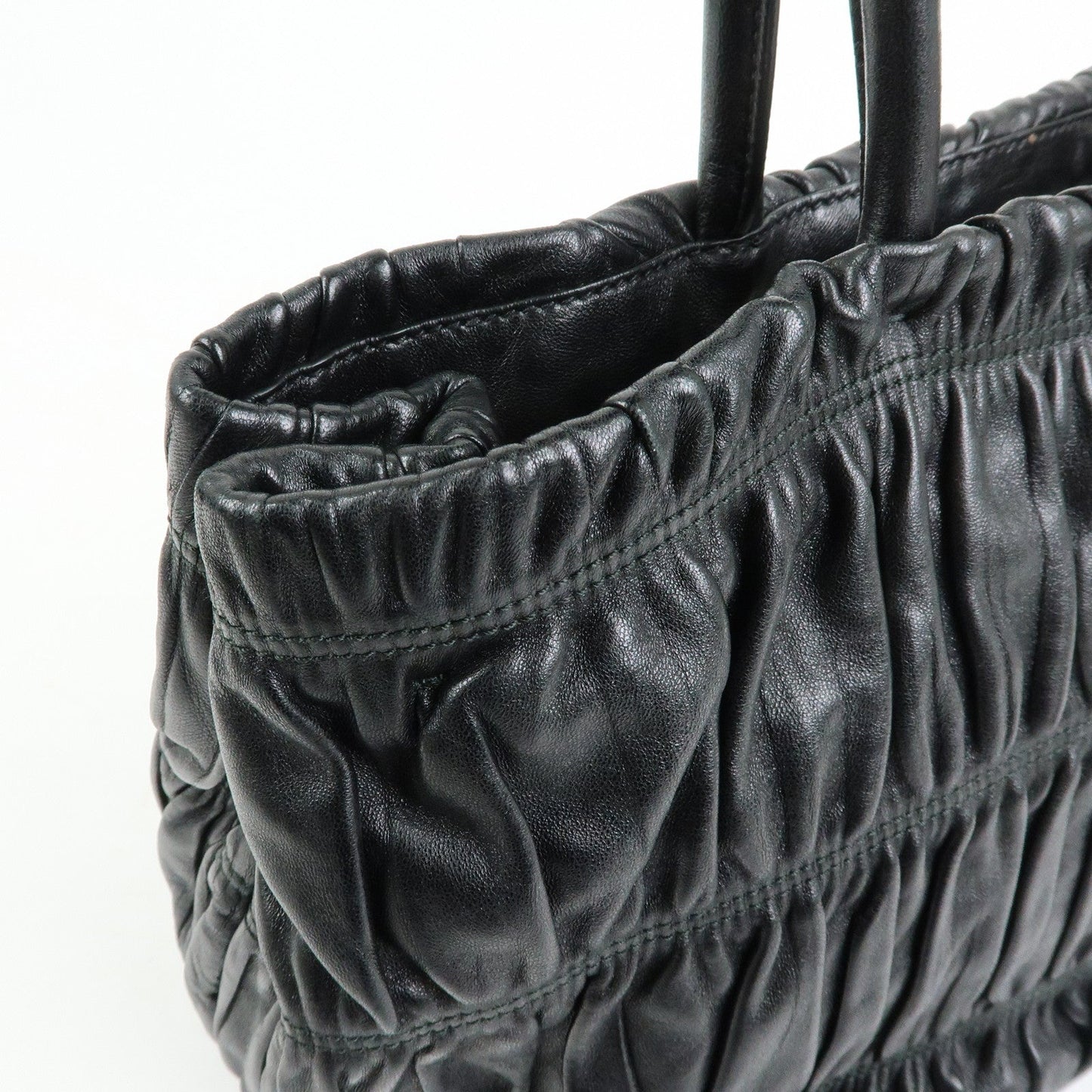 Prada Ribbon Nappa Gaufure Leather 2Way Bag Black BN1932【Pre-order】