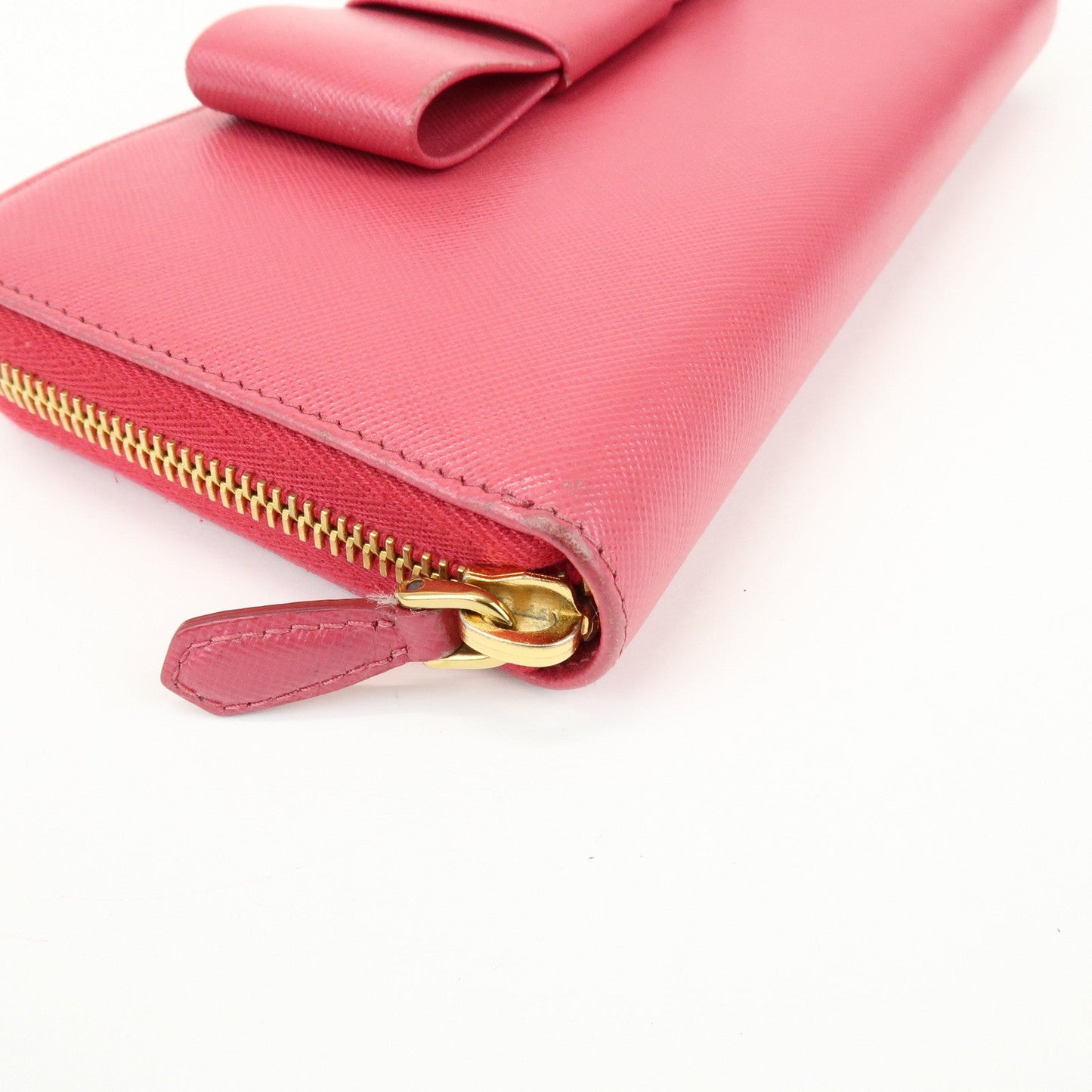 Prada Saffiano Leather Round Zippy Wallet Pink Pink 1M0506【Pre-order】
