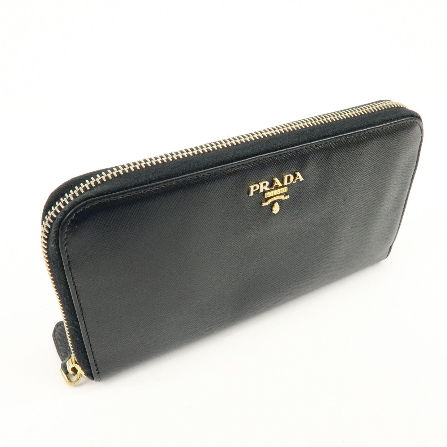 Prada Saffiano Leather Round Zippy Long Wallet Black 1M0506【Pre-order】