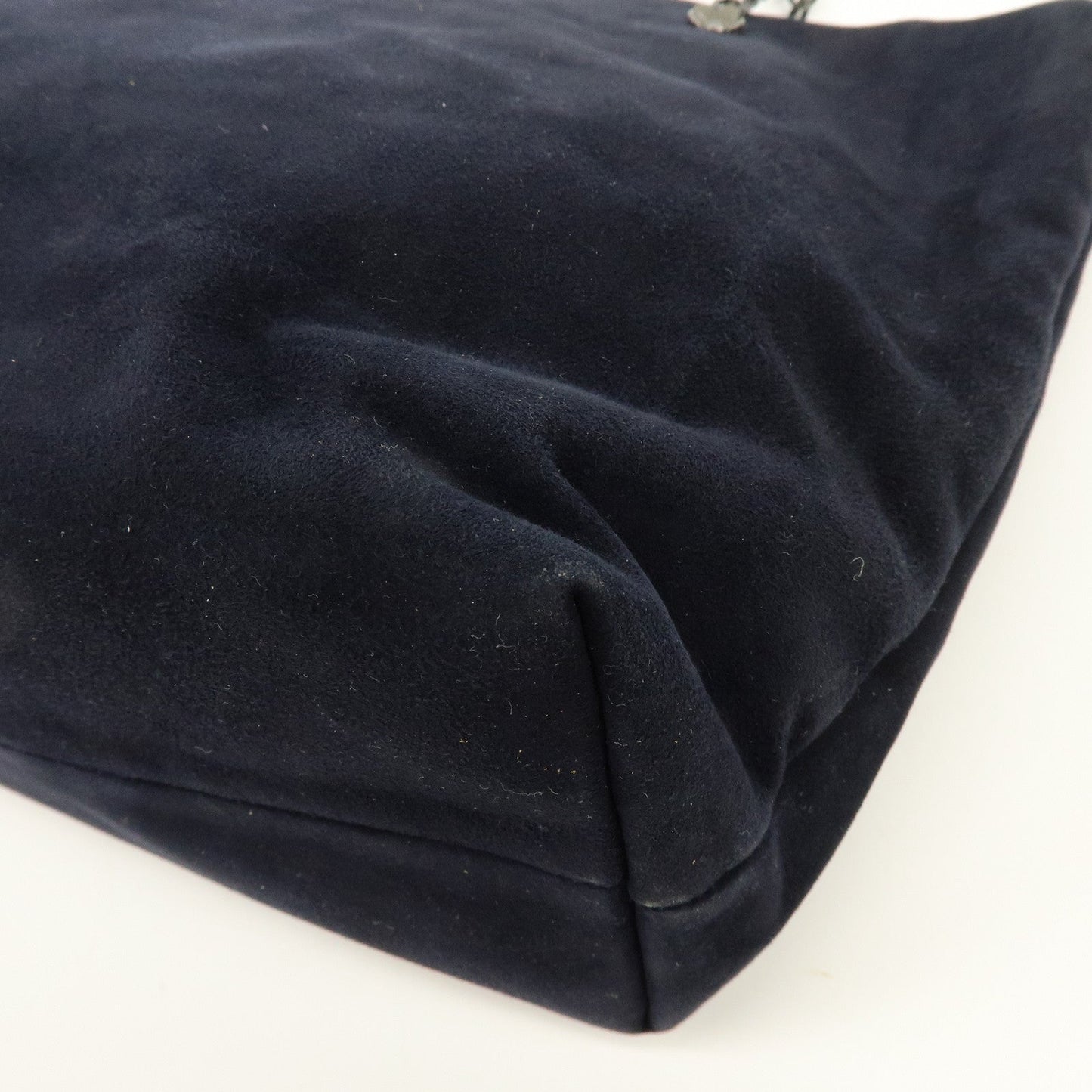 Prada Logo Suede Chain Shoulder Bag Tote Bag Dark Navy【Pre-order】