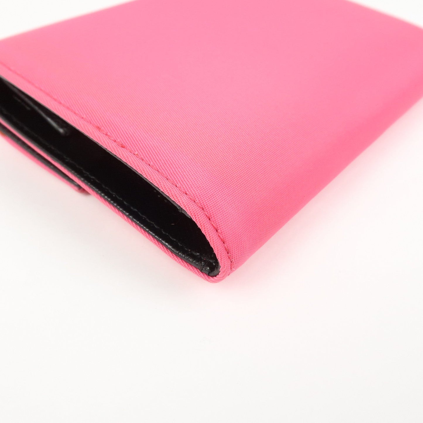 Prada Triangle Logo Tessuto Nylon Mini Compact Wallet Neon Pink【Pre-order】
