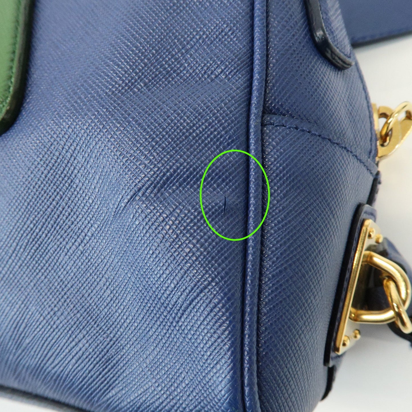 Prada Triangle Logo 2Way Bag Hand Bag Shoulder Bag Blue Green【Pre-order】