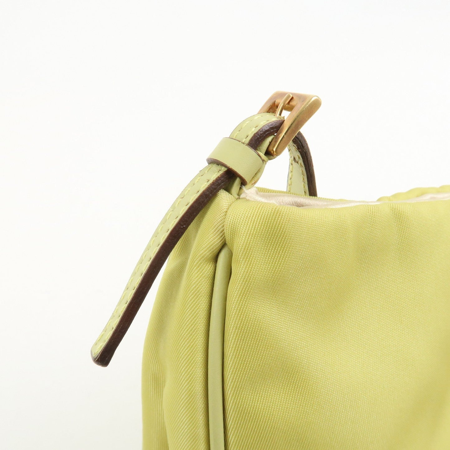 Prada Triangle Logo Nylon Leather Shoulder Bag Yellow BR0107【Pre-order】