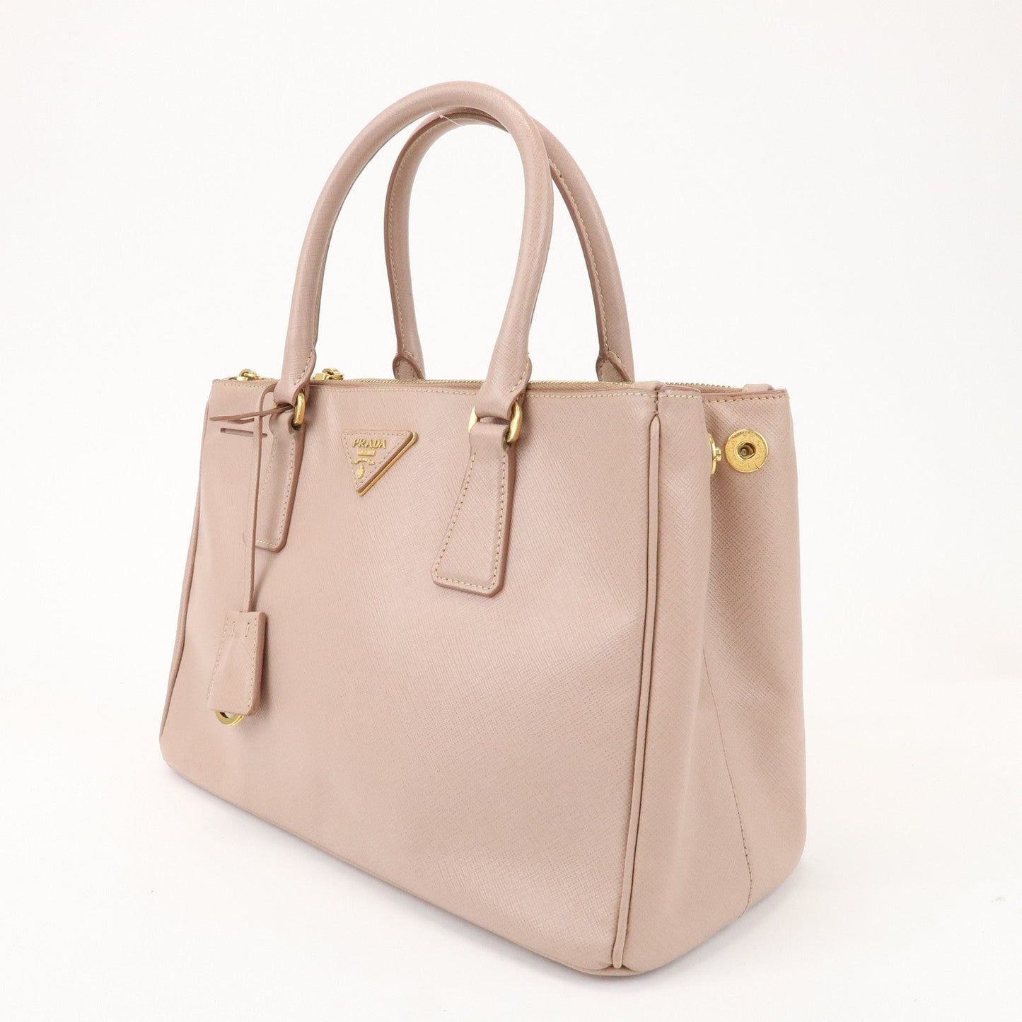 Prada Traingle Logo Galleria 2Way Bag Hand Bag Pink Beige1BA863【Pre-order】