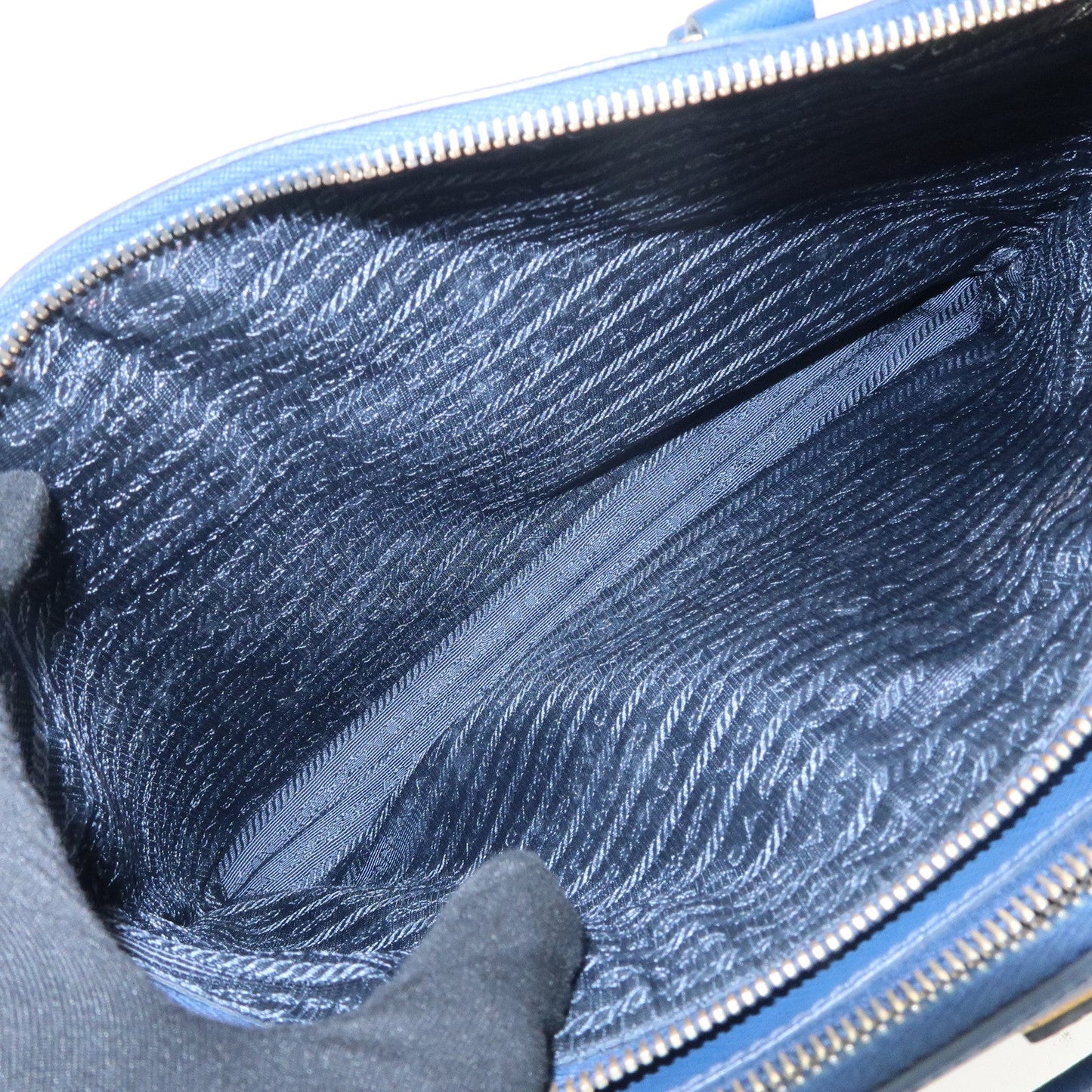 Prada Triangle Logo Saffiano Leather 2Way Bag Shoulder Bag Blue【Pre-order】