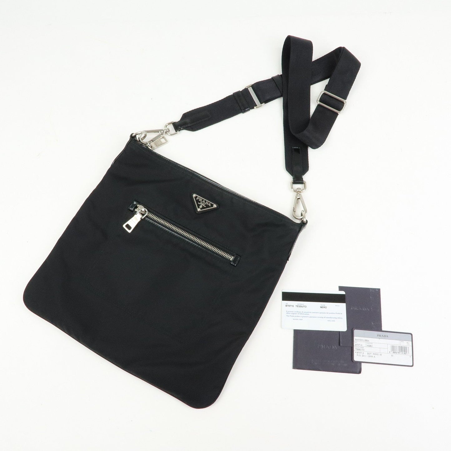 Prada Triangle Logo Nylon Shoulder Bag Crossbody Bag Black BT0715【Pre-order】