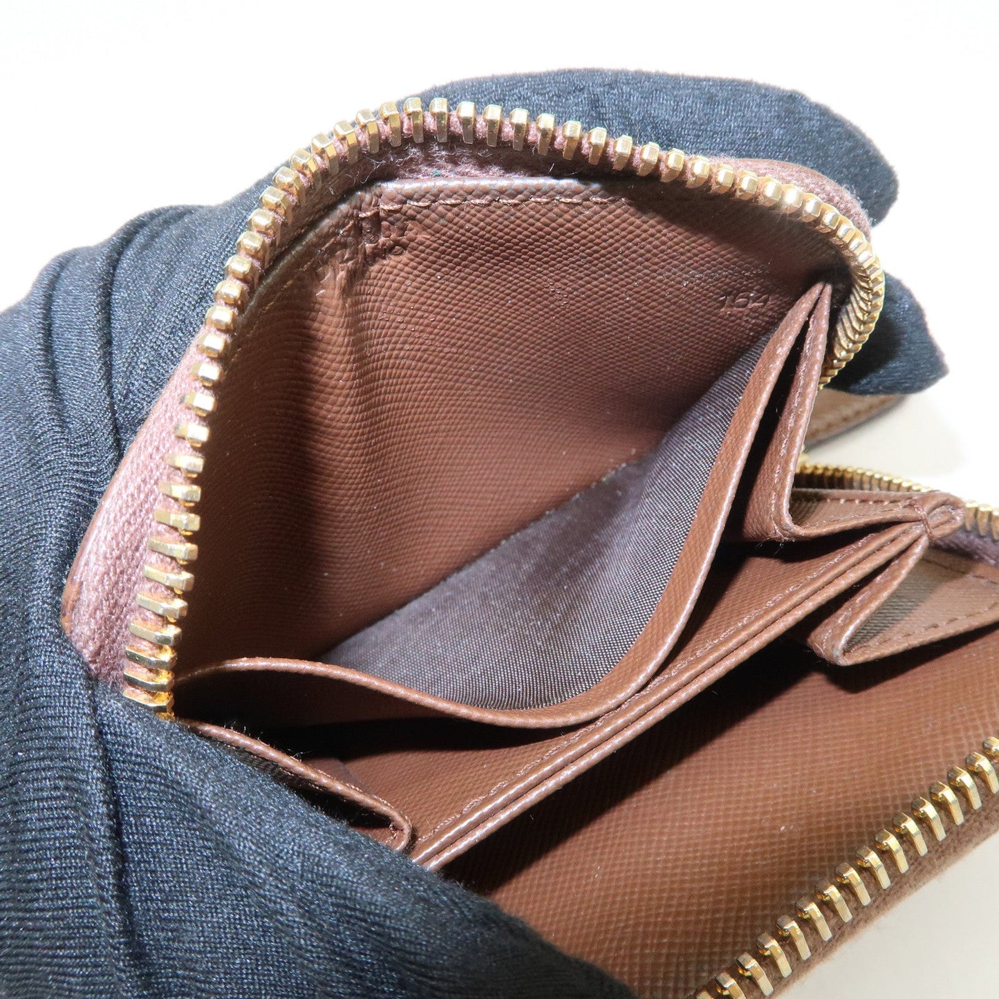 Prada Triangle Logo Saffiano Leather Coin Case Coin Purse Brown【Pre-order】