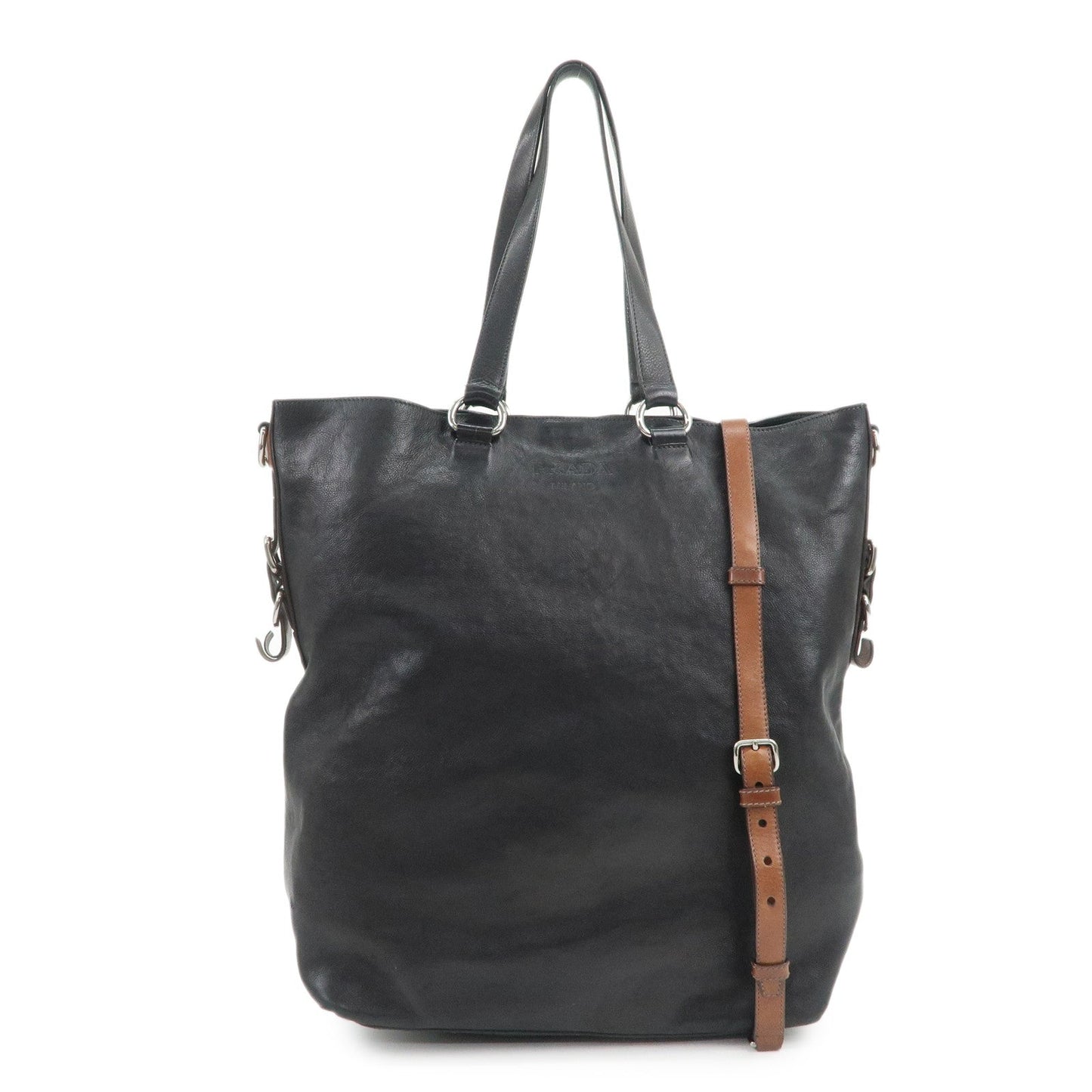 Prada Leather 2Way Bag Tote Bag Shoulder Bag Black VA0801【Pre-order】