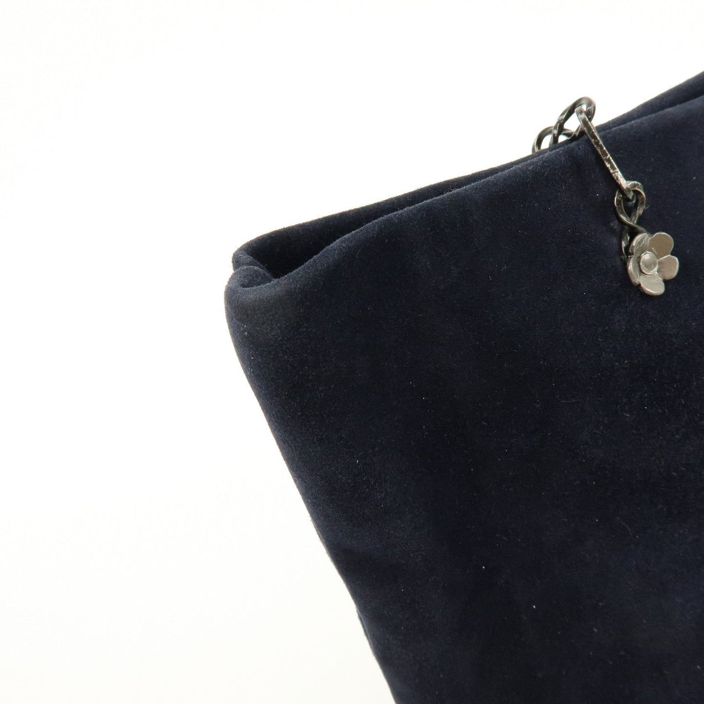 Prada Logo Suede Chain Shoulder Bag Tote Bag Dark Navy【Pre-order】