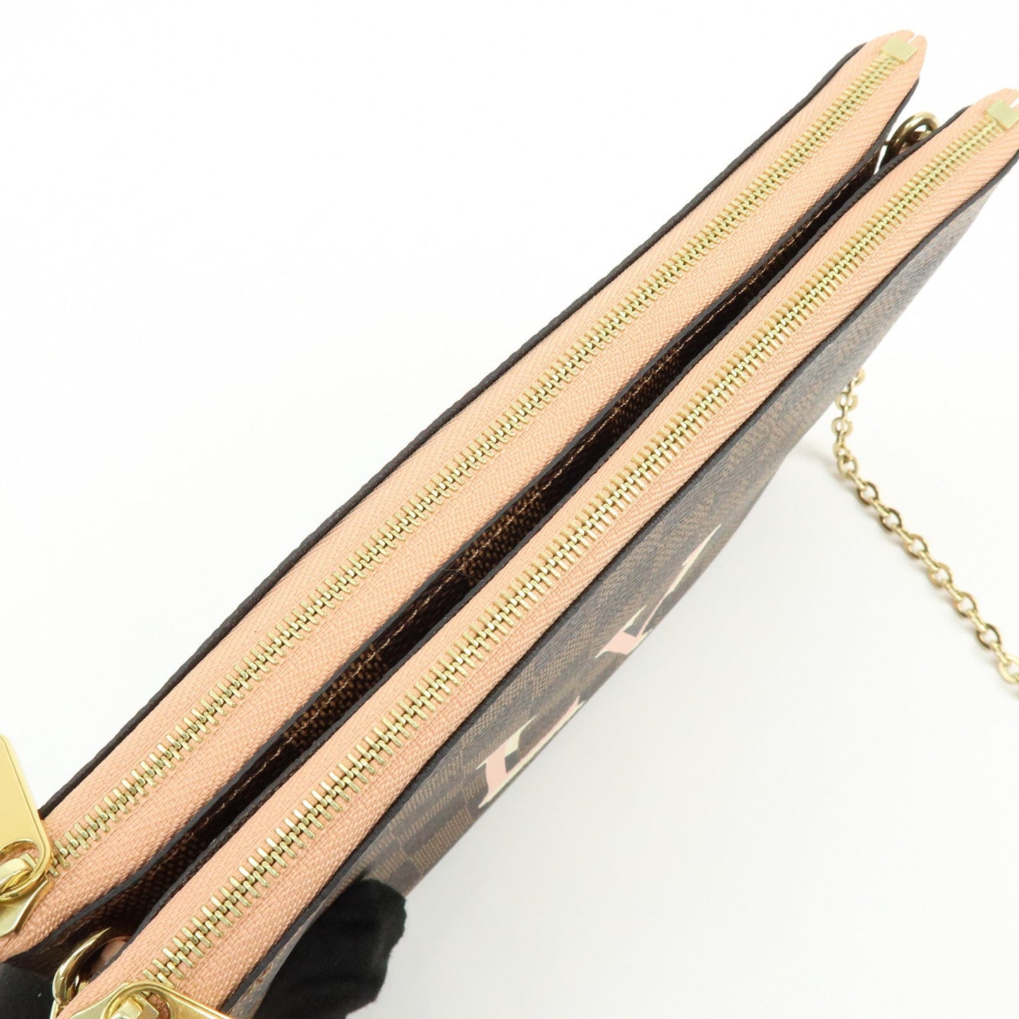 Louis Vuitton Damier Ebene Pochette Double Zip Rose BallerineN60254【Pre-order】