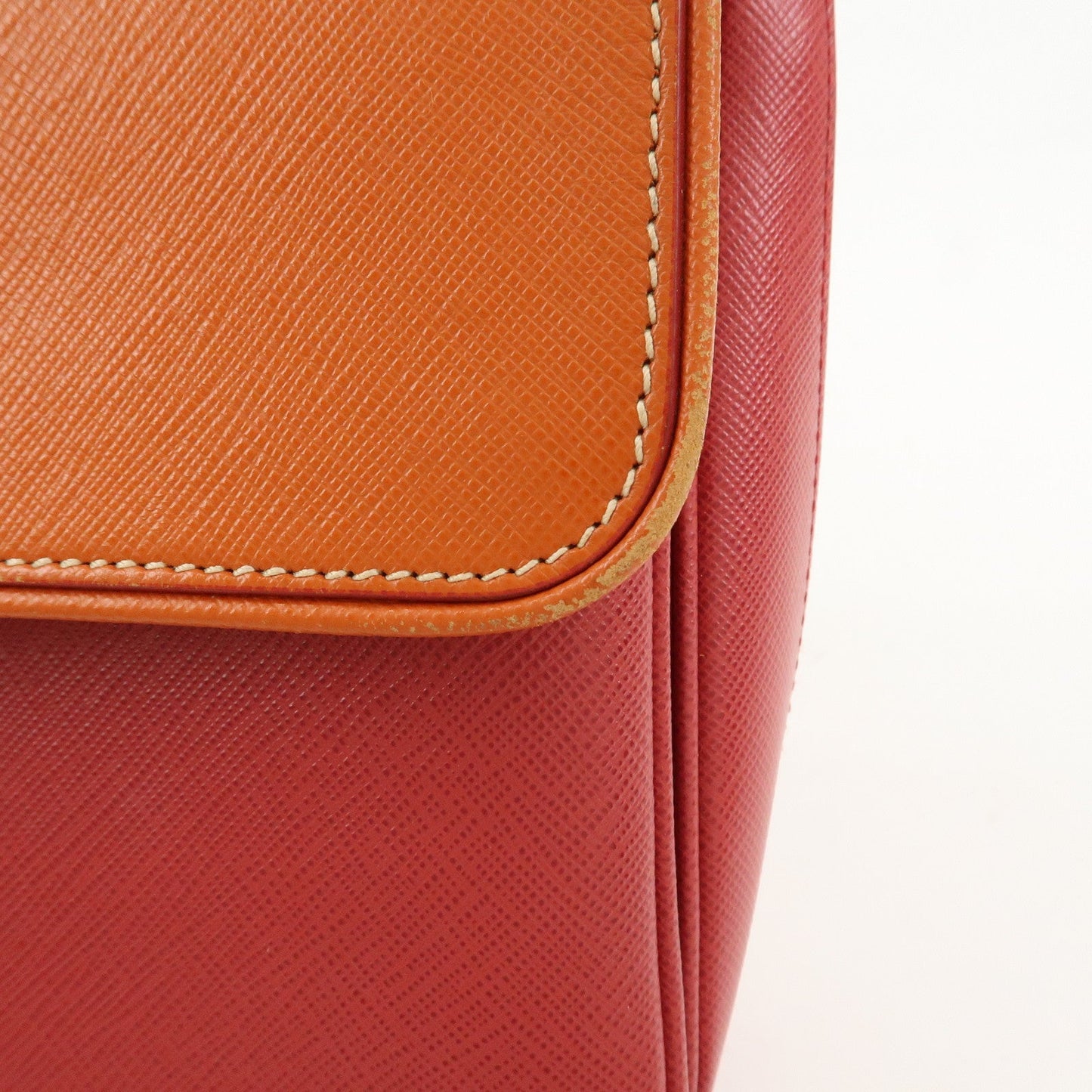 Prada Saffiano Leather 2 Way Bag Tote Bag Shoulder Bag Orange Red【Pre-order】